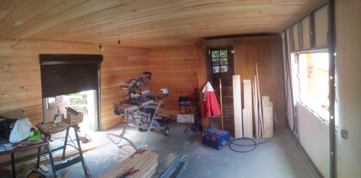 Construction sauna bois